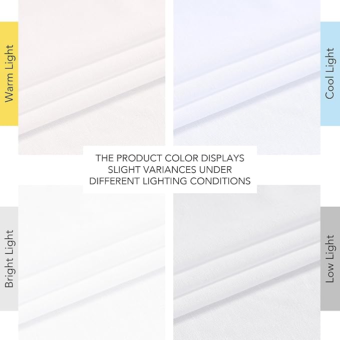 NICETOWN White Linen Bedroom Curtains, Back Tab/Rod Pocket with Pleat Tape Privacy Added with Light Filtering Semi Sheer Window Treatments for Living Room, W52 x L95, 2 Panels