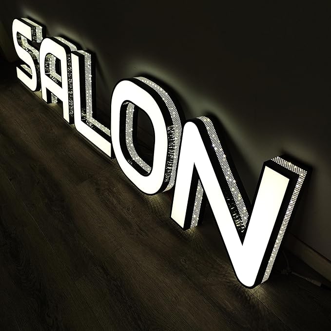 Outdoor Large Lighted Letter 10 to 20 Inch Tall Channel Letters Stainless Steel Lighted Business Signs for Storefront Branding Signage (2 letters)