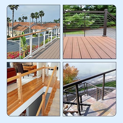 40 Pack 45 Degree Angle Protective Sleeves, Black Cable Railing Corner Protector Sleeve Beveled for 1/8" Wire Rope, T316 Marine Grade Cable Railing Kit with Two Drill Bit for Wood Posts HF039B