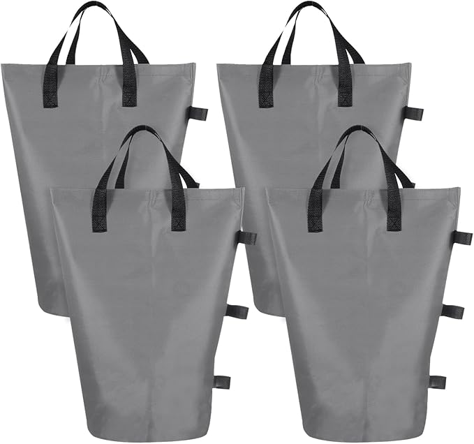 PATIKIL Canopy Weight Sand Bags, 4 Pack 112 Lbs Total Extra Large Weights Bags Waterproof Tent Leg Weights Sandbags for Outdoor Canopy Tent Sun Shelter Patio Ladder Gray (18x9")