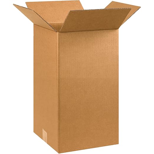 BOX USA 10 x 10 x 18 Corrugated Cardboard Boxes, Tall 10"L x 10"W x 18"H, Pack of 25 | Shipping, Packaging, Moving, Storage Box for Home or Business, Strong Wholesale Bulk Boxes