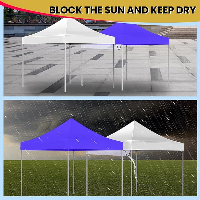 2Pcs 10FT Canopy Rain Gutters for Pop Up Canopy, Waterproof Polyester Drainage System, Tent Extension Attachment Accessories