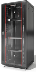 Sysracks - Server Rack – Wall Mount Rack - Locking Cabinet for Network - Electronics - Security - Audio - Video - AV Equipment - Data Rack - Legs/Power Strip/Shelf/Fan - 24-Inch Deep (27U)