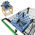 Shopping Cart Cover for Baby, High Chair Cover, Grocery Cart Cover, Cart Seat Cover for Baby, Shopping Cart Seat, Shopping Cart Cover for Baby Girl, Shopping Cart Cover for Baby Boy (Blue Checkered)