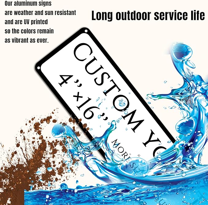 Custom Sign,street signs customized，Double-sided reflective,Aluminum Weatherproof Metal Sign Multiple Sizes, Customize for shops, Business, Workplace, office, Home, Delivery Signs(4 * 16 Inch)