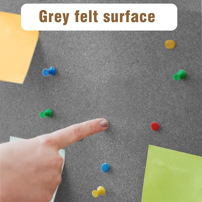 Mifuro 26"x20" Enclosed Bulletin Board, Outdoor Lockable Weather-Resistant Aluminum Cork Noticeboard for School & Office, Silver Frame w/Grey Flet