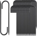 12 Inch Rebar Stakes 50 Pack J Hook Ground Stakes Heavy Duty Chain Link Fence Stakes Galvanized Anchors Metal Tent Stakes for Wire Fencing Concrete Forming Trampolines Camping Canopies Shed Swing
