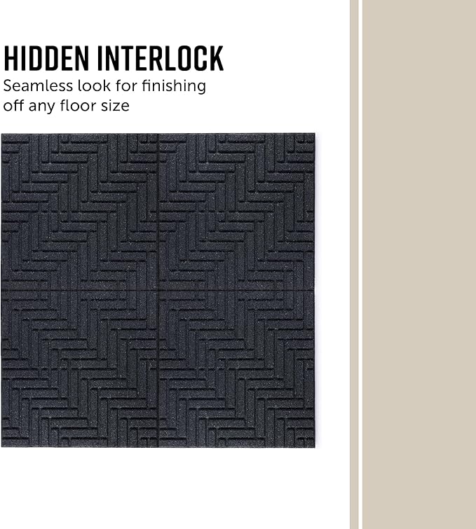 Playsafer Herringbone Rubber Interlocking Tiles | 16 X 16 | Easy Install for Indoor and Outdoor Use (Dark Gray, 10 Tiles)