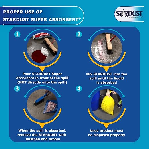 STARDUST Spill Products Spill Clean Up Kit - Wall Mount Spill Kit with 5-Qt Dispenser, Steel Rack, Broom Handle + Head, Dustpan, (10) Disposal Bags, Screw Anchor & Zip Tie Mounts Spill Response Kit