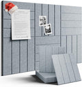 Large Felt Bulletin Board 36"x24" Cork Board Alternative - 6 Pack with 40 Safe Removable Adhesive Tabs, Cork Boards for Walls Felt Board for Home Office Classroom Pin Board-Blue Gray