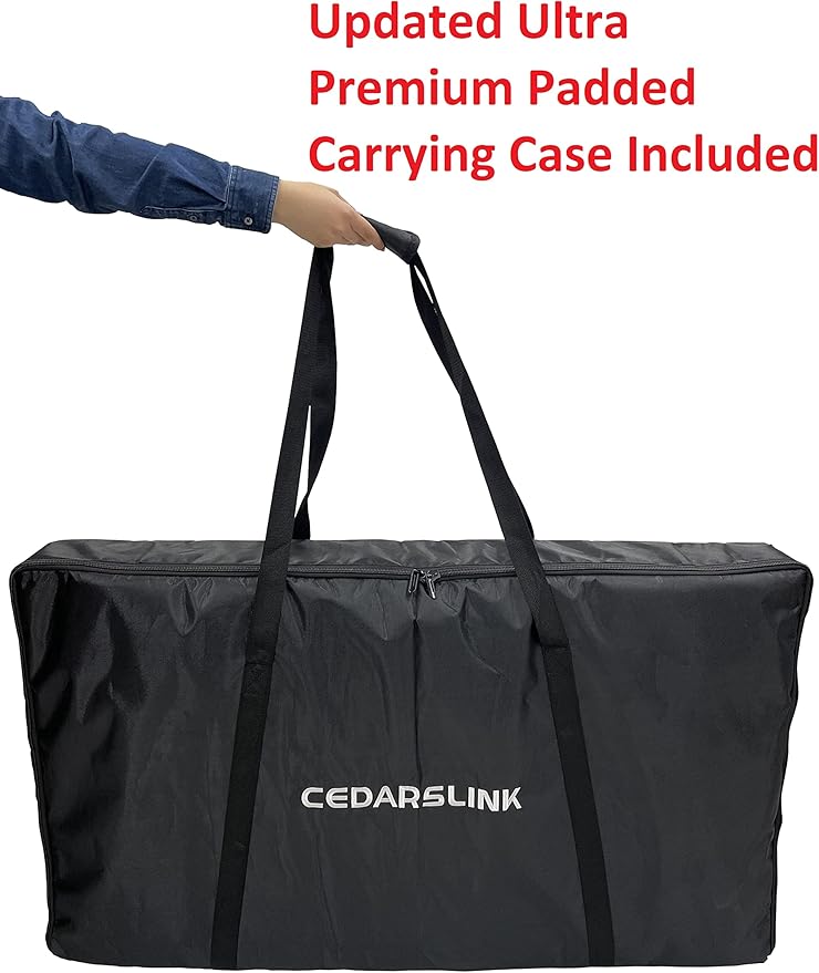 Jumbo 53" Wide DJ Event Facade White/Black Scrim Booth Two Top Corner Table Tops 23"x53" Table! Padded Carrying Case! All Aluminum Build!