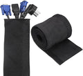 uxcell Hook and Loop Cable Management Sleeve, 6.6ft x 1 Inch Flexible Cable Wrap Covers Wire Hider, Cord Organizer and Cable Protectors for Desk TV Computer, Black