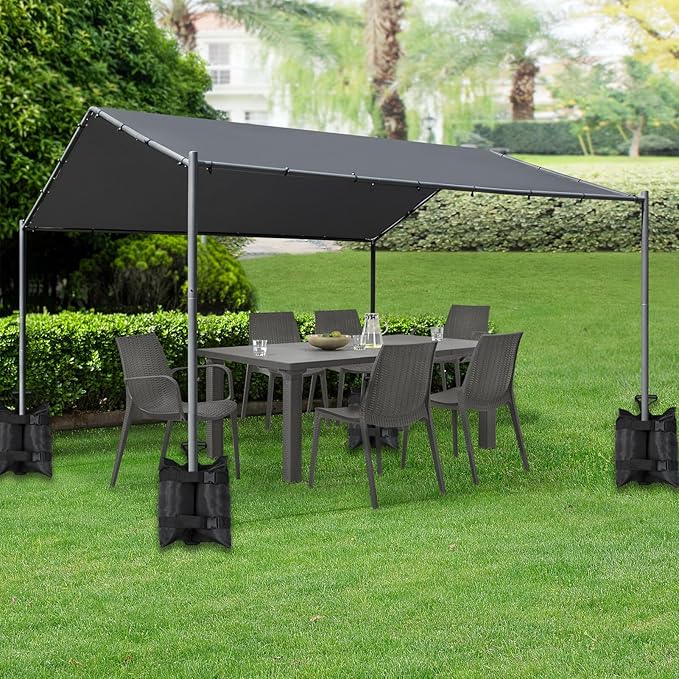 TRINKA 240 LBS Plus Size Canopy Weights Sand Bags Set of 4-1680D Oxford Heavy Duty Sandbags for Outdoor Tent, Patio Umbrella, Gazebo, Sun Selter, Windproof Pop up Tent Weights, Black (No Sand)