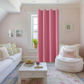 ChrisDowa Blackout Curtains 90 Inches Long for Living Room, Grommet Thermal Insulated Room Darkening Curtains for Bedroom (1 Panel Set, Pink, 52W x 90L)