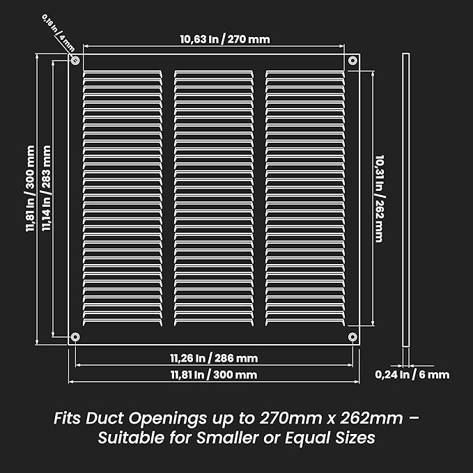 Repa Market 12x12 Inch Air Vent Cover/White Galvanized Steel Louvered Grill Cover with Mesh Screen/Wall or Ceiling Vent/Durable Flush Mount HVAC Register for Indoor and Outdoor Ventilation
