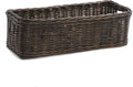 The Basket Lady Long Low Wicker Basket, Medium, 20.5 in L x 9.5 in W x 6 in H, Antique Walnut Brown