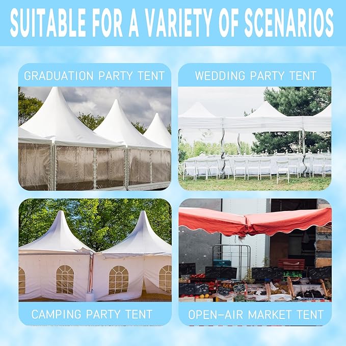 2Pcs 10FT Canopy Rain Gutters for Pop Up Canopy, Waterproof Polyester Drainage System, Tent Extension Attachment Accessories