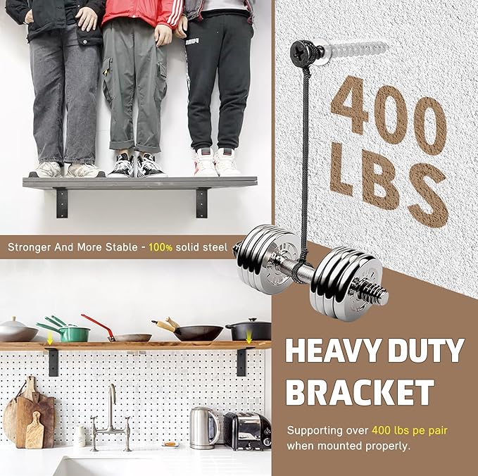 Countertop Support Bracket 18 Inch 4 Pack Countertop Bracket for Granite 3/8" Thick 18"x8"x2.5" Heavy Duty L Brackets Shelf Brackets Metal Corbels for Quartz/Granite/Wood/Concret/ Laminate Countertops