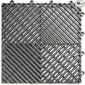 Big Floors RaceDeck Free-Flow Interlocking Garage Flooring Tiles, Non-Slip, Self-Draining, Heavy-Duty, High-Impact Copolymer, Easy Install (Graphite, 48 Pack of 12 x 12" Tiles)