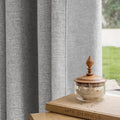 Textured Linen Double Pleats 100% Blackout Curtains for Bedroom/Living Room Blackout Curtains 108 Inches Long, Energy Saving Window Treatment Curtains,100Wx108Lx2,Grey