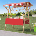 Outdoor Vendor Cart, Portable Cart with Canopy, Movable Stall Display Stand, Foldable Vending Stand Kiosk Display Trolley with Canopy, for Market, Street Food, Events(Red 1,150cm/59in)
