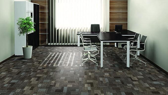 Mohawk Basics 24" x 24" Berber (Loop pile), 0.09" Pile Height, Carpet Tile, PET Fiber, Coffee Color, (24 Tiles), (96 sqft/carton)