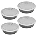 Desk Grommet 2-3/8" (60 mm), Desk Cord Hole Cover, Cable Grommet ABS Plastic, Desk Hole Grommet for Office and Home Table Cable, Detachable Adjustable Cable Cord Organizer (Silvery4 Pcs)