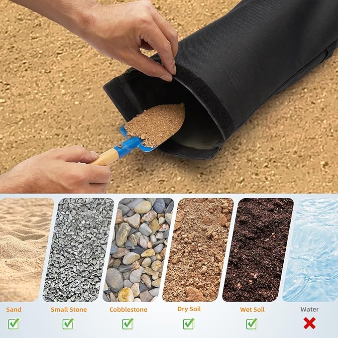 Umbrella Base Weight Sand Bags, 2 x 50 LBS Fillable Sand Bag for Umbrella Base, Cantilever Patio Umbrella, Trampoline, Outdoor Garden Backyard Furniture (Without Filler)