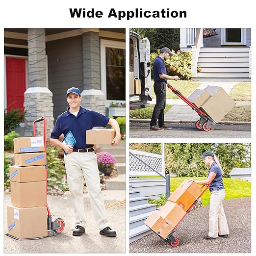 Folding Hand Truck Dolly Cart, 180LBS Portable Aluminum Hand Truck Foldable with Telescoping Handle and Elastic Cord for Luggage, Boxes, Functionality Foldable Dolly for Home, Moving, Black Red