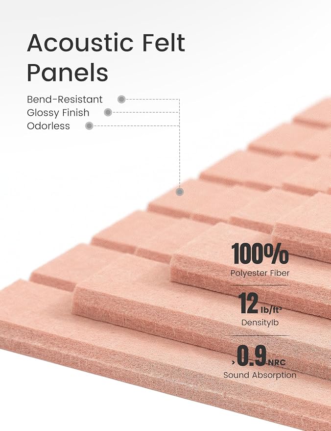 Large Felt Bulletin Board 36" x 24" Cork Board Alternative-6 Pack with 40 Safe Removable Adhesive Tabs, Cork Boards for Walls Cork Board for Home Office Classroom Pin Board (Pink)
