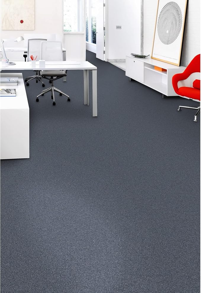 Mohawk Basics 24" x 24" Berber (Loop pile), 0.07" Pile Height, Carpet Tile, PET Fiber, Ocean Tide Color, (24 Tiles), (96 sqft/carton)