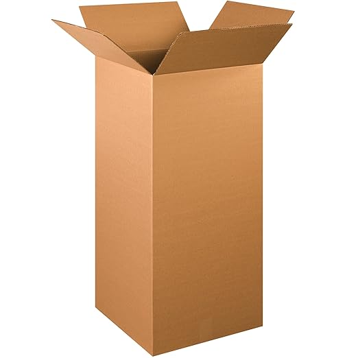 BOX USA 16 x 16 x 36 Corrugated Cardboard Boxes, Tall 16"L x 16"W x 36"H, Pack of 10 | Shipping, Packaging, Moving, Storage Box for Home or Business, Strong Wholesale Bulk Boxes