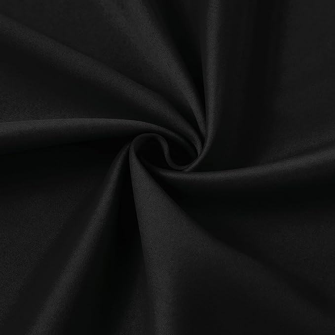 KEQIAOSUOCAI Black Pinch Pleated 60 Inch Wide Curtains 60 x 102, Thermal Insulated Noise Cancelling Living Room Office Drapes 102 Inches Long, Patio Sliding Glass Door Window Curtain 2 Panels