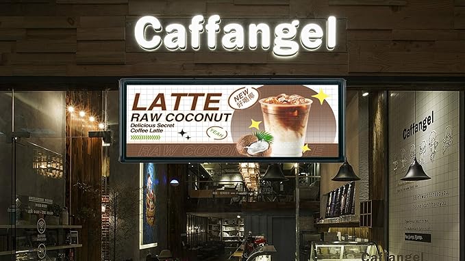 MNY Outdoor Scrolling Led Sign WIFI Programmable P6 40’’x18’’,High Brightness LED Digital Display Sign Custom Banner for Businesses Advertising,Support Scrolling Texts, Images and Video