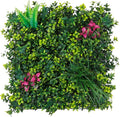 Artificial Boxwood Wall Panels, 20''x20'' 16pcs Grass Wall Panels with Mint Plant Leaves, Greenery Backdrop Privacy Screen with UV Protection, Green Grass Wall for Garden Indoor Outdoor Decor