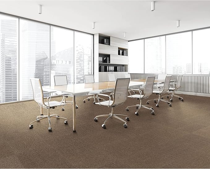 Mohawk Basics 24" x 24" Berber (Loop pile), 0.07" Pile Height, Carpet Tile, PET Fiber, Earth Tone Color, (24 Tiles), (96 sqft/carton)
