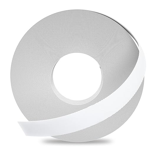 GSCIT Club White Melamine Edge Banding, 1/2 inch x 50ft Edge Banding with Hot Melt Adhesive Pre-glued Cabinet Edge Banding Flexible White Veneer Edging for Plywood