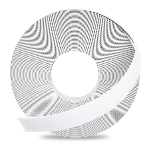 GSCIT Club White Melamine Edge Banding, 1/2 inch x 25ft Edge Banding with Hot Melt Adhesive Pre-glued Cabinet Edge Banding Flexible White Veneer Edging for Plywood