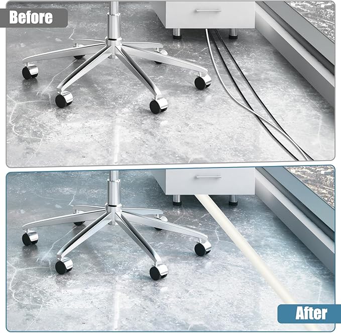 Floor Cord Covers for Wires 20FT Cable Hider Wire Cover Self Adhesive Cord Hider Floor for Offices, Homes, Workshops, Warehouses Cable Cavity 0.39" W x 0.27" H