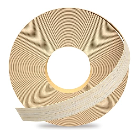 GSCIT Club White Oak Edge Banding, 1/2 inch x 10ft roll of Veneer Edge Banding Pre-glued Flexible, Real Wood Tape Banding for Cabinet Repair Furniture Restoration