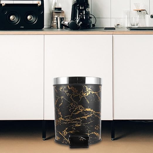 Unomor Pedal Trash Bin with Lid for Home Kitchen Bathroom Plastic Garbage Can for Waste Sorting Step Garbage Container for Office Living