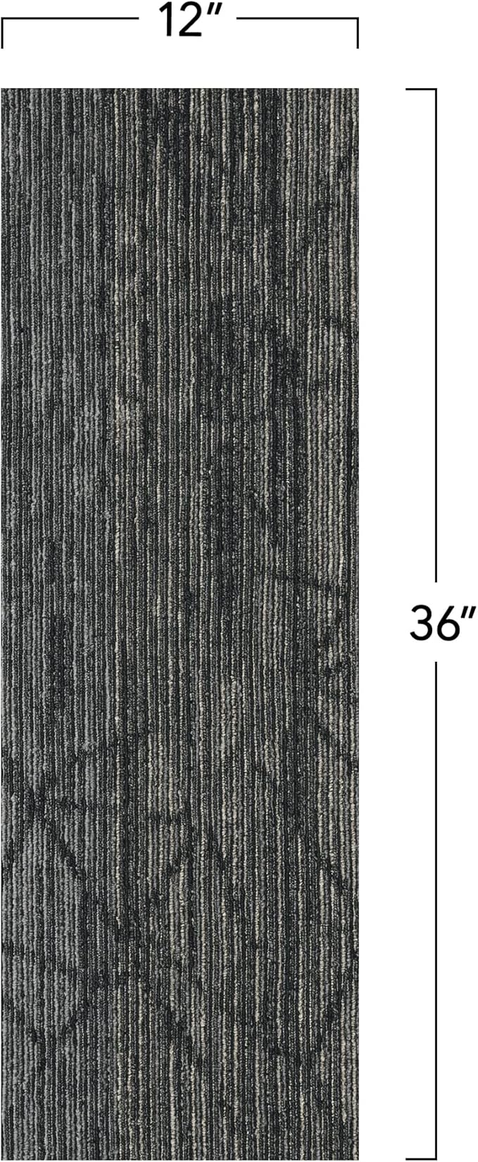 Mohawk Advance 36" x 12" Berber (Loop pile), 0.11" Pile Height, Carpet Tile, PET Fiber, Vintage Row Color, (24 Tiles), (72 sqft/carton)