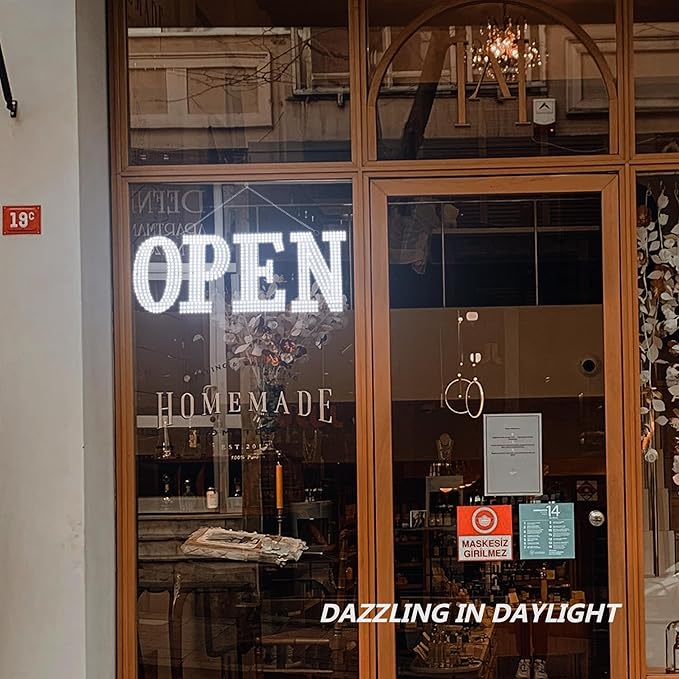 Open Signs for Business,40x14 inch Ultra Bright Open Sign Led for Window Wall Door w/Remote Control Bar Cafe Salon Barber Resturant Retail Store