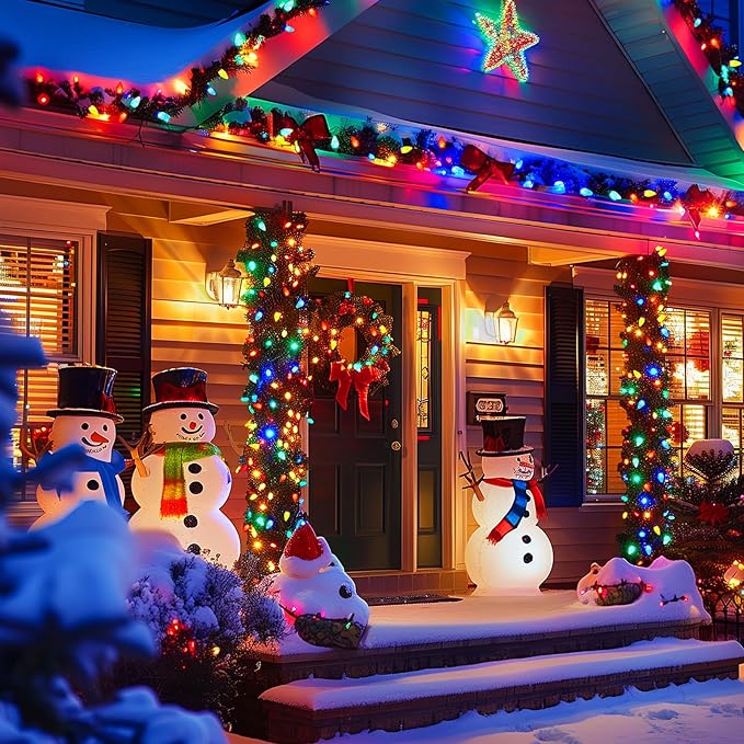 Brightown C9 Christmas String Lights, Multicolor Commercia Outdoor Christmas Lights with 150 Strawberry C9 LED Bulbs, Waterproof Extendable UL Certified for Party Holiday Indoor Outdoor Xmas Decor