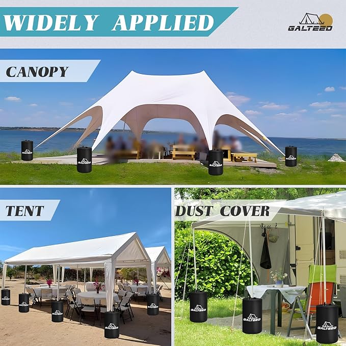 Canopy Water Weight Bag,220 LBS Water Tent Weights Set of 4 Leg Weights for Pop Up Canopy,Canopies,Tent,Gazebo,Black