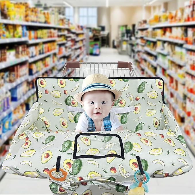 Shopping Cart Cover for Baby,2-in-1 High Chair Cover with Portable Cloth Bag,Cart Seat Pad for Babies Grocery Cushion Cover Restaurant,Suitable for All Supermarkets
