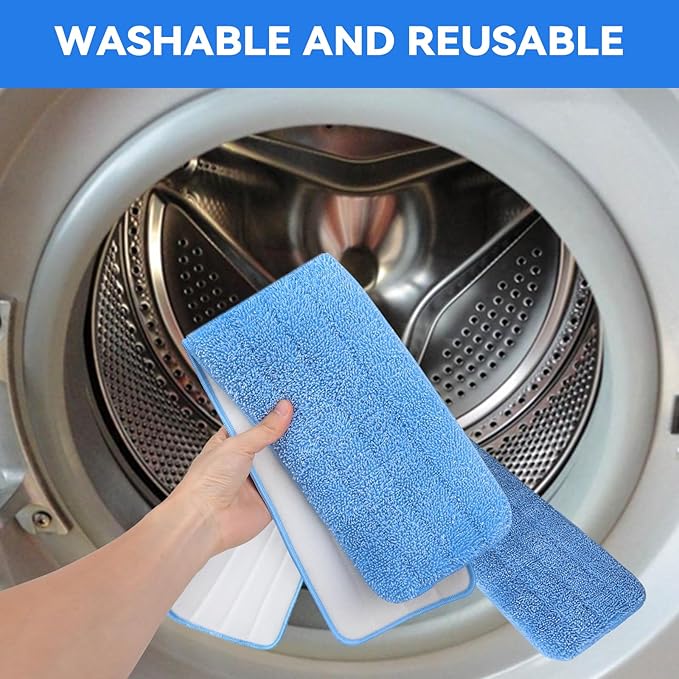 36" Microfiber Pad for Rubbermaid Commercial 36 Inch Mop Head - 6 Pack Replacement Wet & Dry Commercial Reusable Cleaning Mop Refills Fit for Any Microfiber Flat Mop System 36"