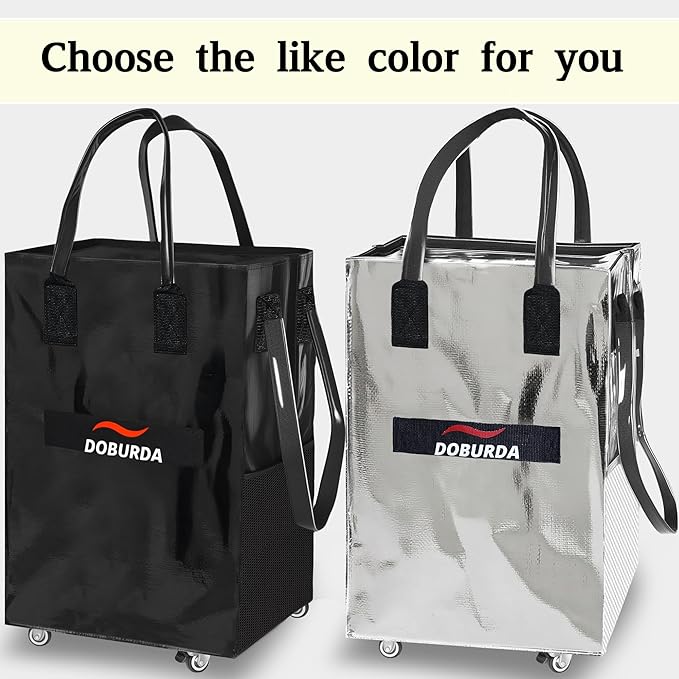 Reusable Grocery Bag On Wheels,Rolling Tote, Shopping Trolley, Rolling Duffle bag,Collapsible Grocery Bag Tote