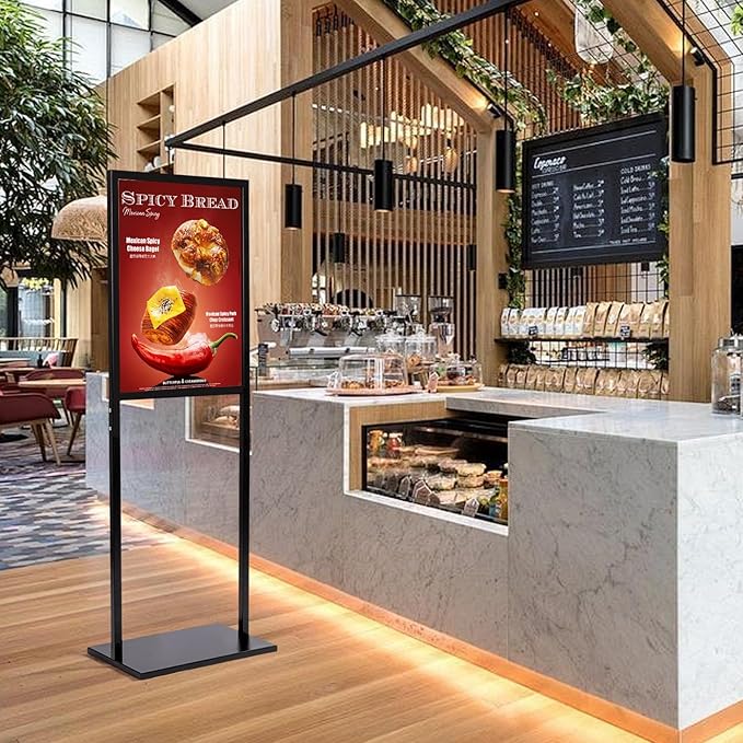 Sign Holder Stand, heavy Duty Pedestal poster for display,18×24 inch slide-in double sided banner poster floor sign holder for indoor Display (18×24)