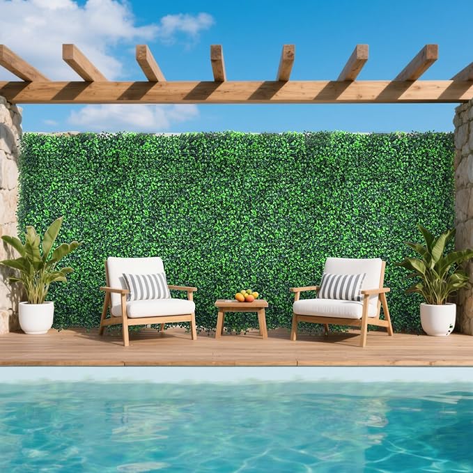 Boxwood Roll Panels, 60"x120" Artificial Ivy Privacy Fence Screen, UV-Anti Faux Boxwood Roll Grass Wall Panels for Garden Patio Balcony Privacy